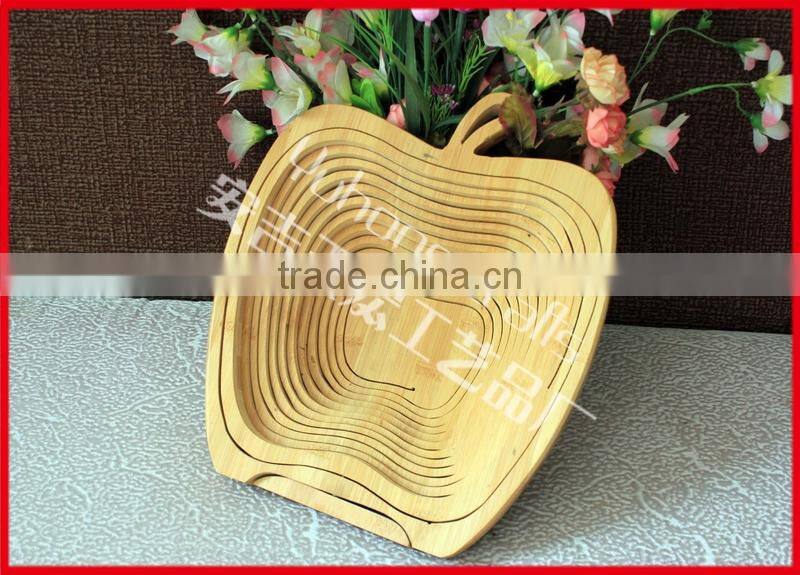 Apple shape Chinese bambooo crafts fruit basket