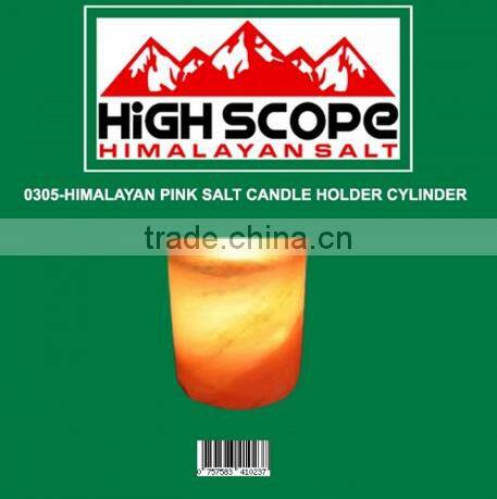HIMALAYAN PINK SALT TEA LIGHT CANDLE HOLDER CYLINDER SHAPE