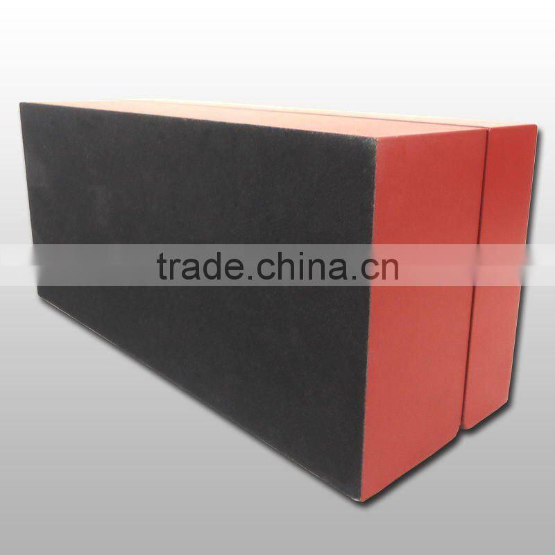 Screen logo red paint velvet lining wooden watch box