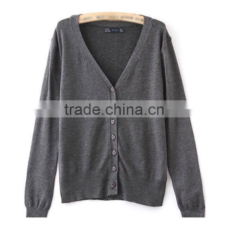 Latest New Design Handmade Woman Sweater for V Neck
