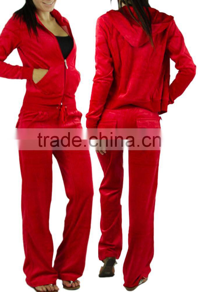 Comfy Soft Plush Velour Suit Hoodie Sweat Set Tracksuit