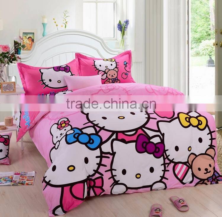 Hello kitty cute cat print bedding set for children