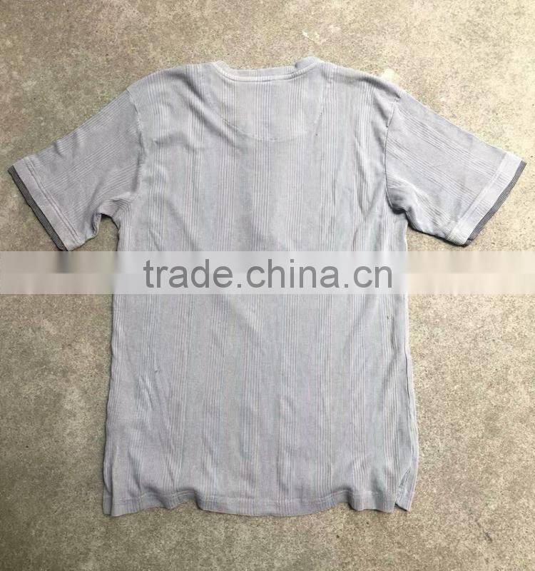 Men button cotton t-shirt stock apparel