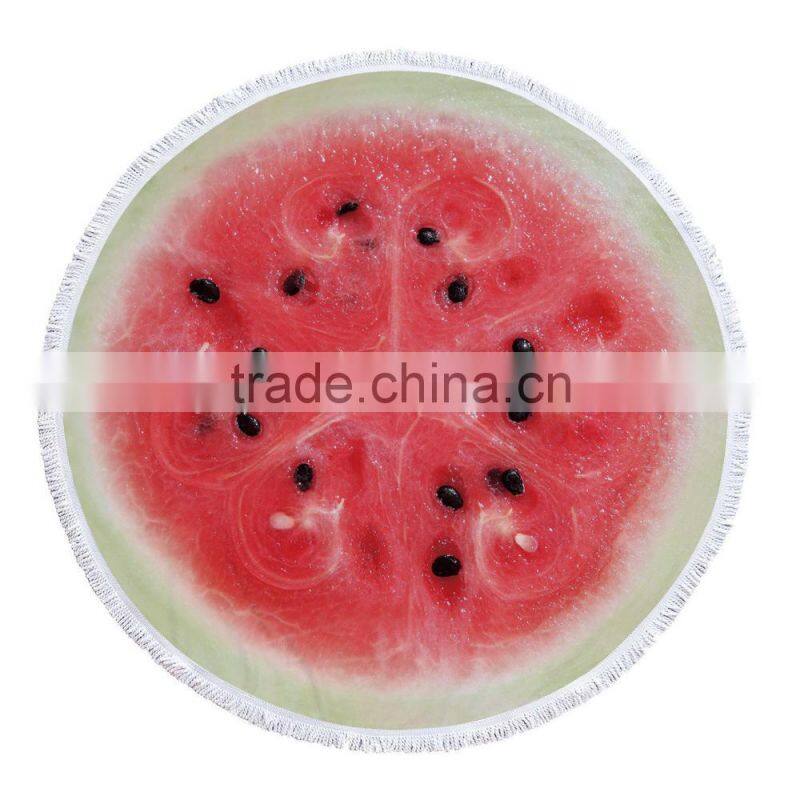 2017 hot sale soft high quality printed round beach towel women shawls