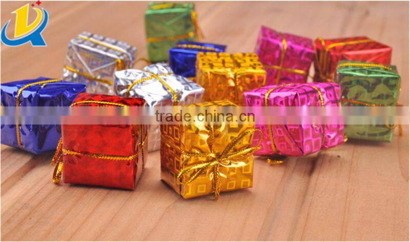 Newest design best quality colorful square Christmas small gift ornament