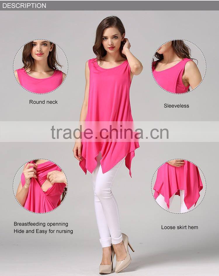 Blouse Sleeveless Nursing Clothes Thin Section Breastfeeding Clothing Modal Maternity Mother Outdoor Tops