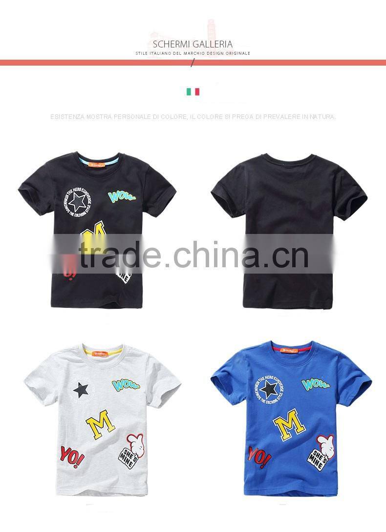 Hot sale child clothes boys t-shirts, custom children's t-shirts, high quality children's boys t-shirts