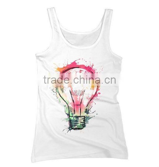 Alibaba china custom 100 cotton muscle printed tank top wholesale