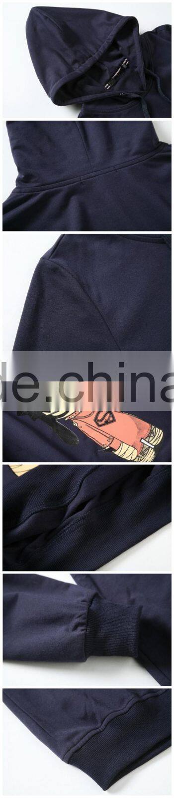 2017 high quality pullover printed fashion hoody men custom