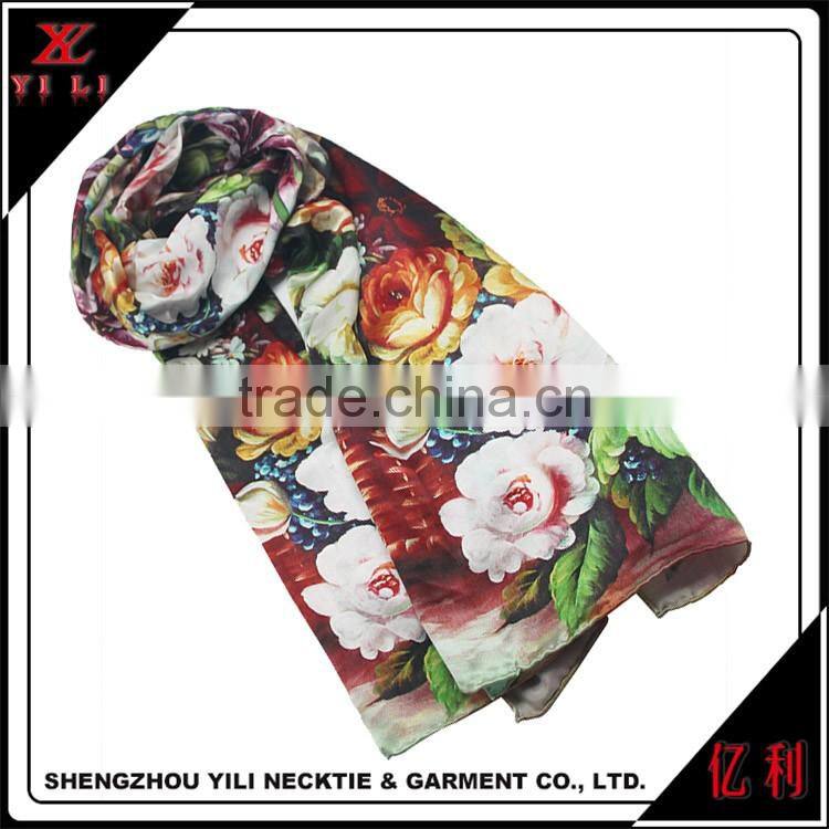 Custom Silk Scarf Spring Time Fashion Women