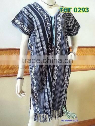 Hill Tribe Woven Dress Vintage Thai Antique Clothing Women Karen