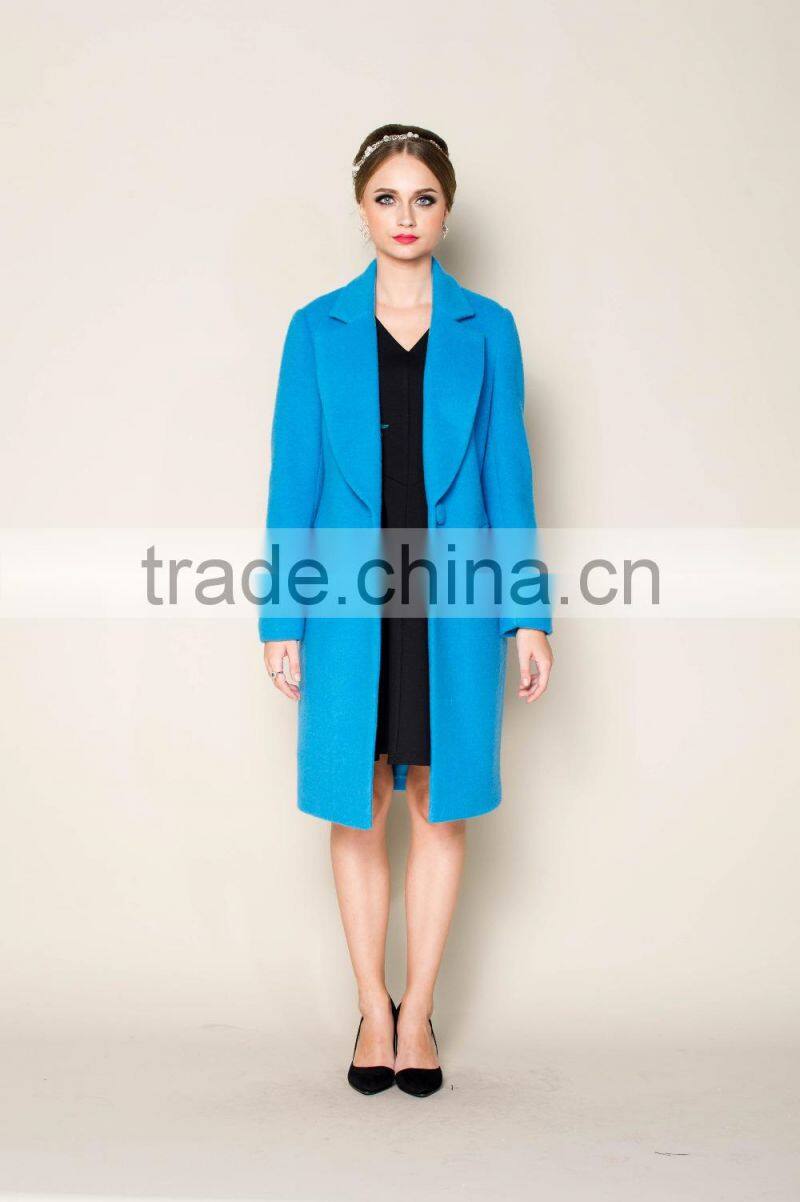 new arrival lovely blue wool coats for women for 2015 winter ladies coats and jackets