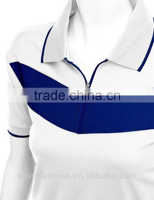 100% Polyester Dry Fit Bowling Polo T-shirt White