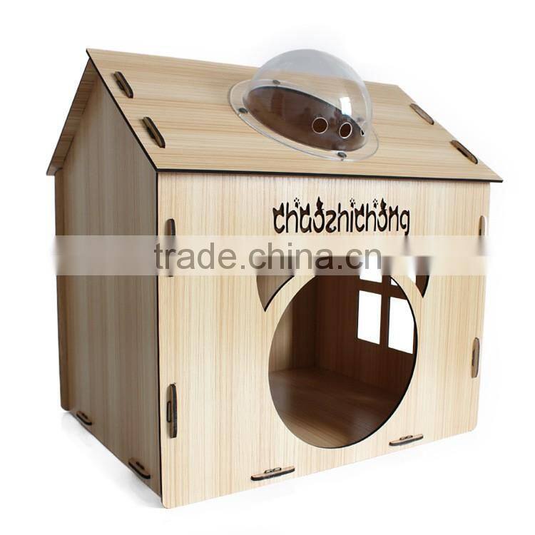 R1907H Natural Wooden Pet House Pet Play House Lovely Pet House