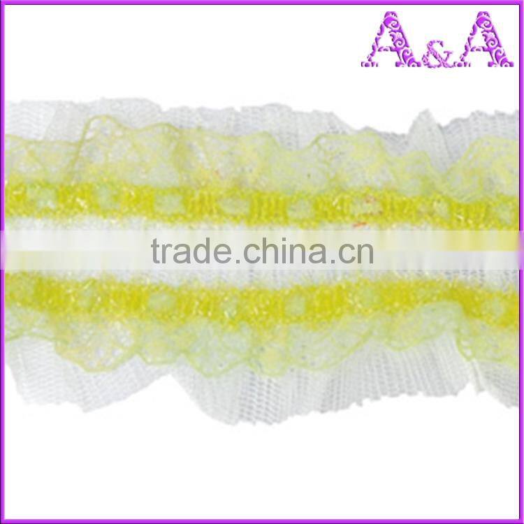 2017 nice embroidery sequin decorative lace trim (YFT-099)