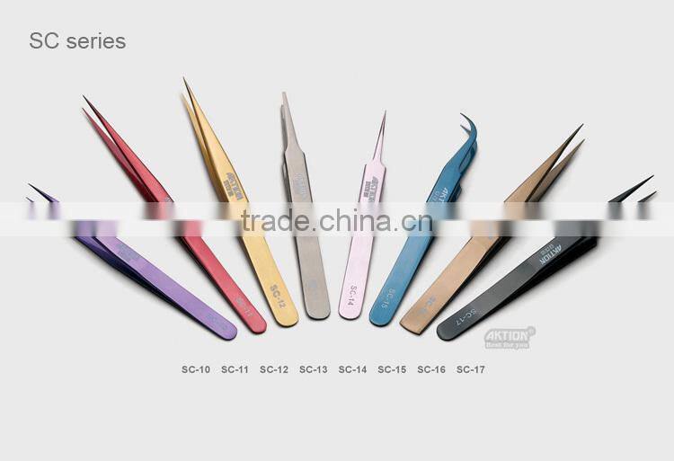 Fine Tip Mirror Polish Eye Brow Tweezers beauty tweezers SC series