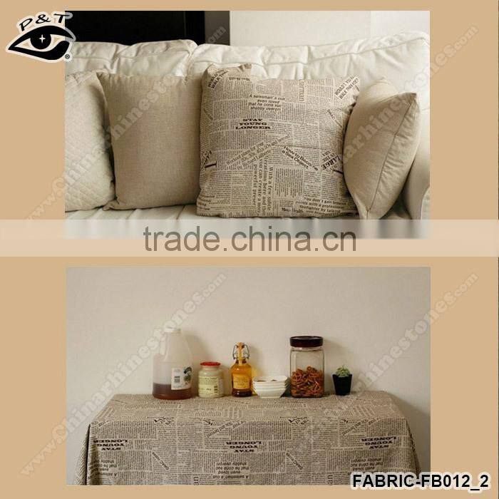 5m/pack Superior News Paper Printing Canvas Fabric Cotton/Linen Fabric Zakka Household Textile Cloth