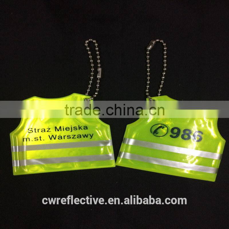 promotion small gift custom glow in the dark and reflective pvc keychain