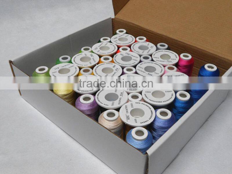 Hot Sale 40 Brother Colors Series 100% Polyester Machine Embroidery Thread Filament For Brother Janome ,500m*40 Kit , Best Deals