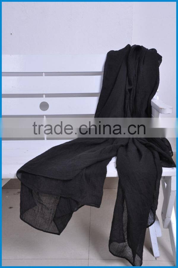 Women's fashion TR cotton long plain color scarf
