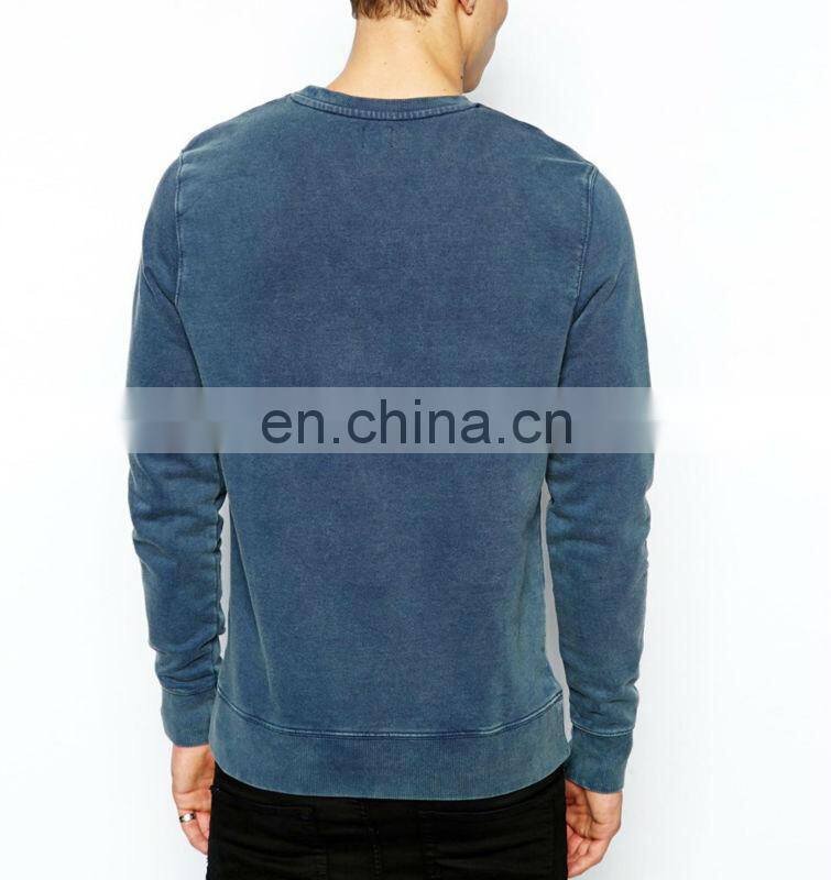 Custom Design High Quality mens Cotton Acid Wash Sweatshirt