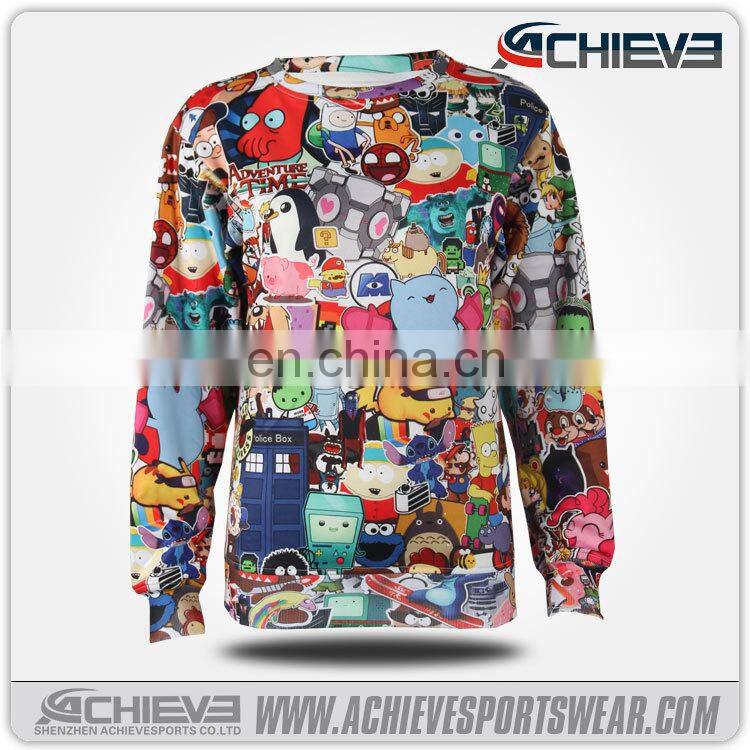 2017 fashion high quality 3D digital print sweater for men