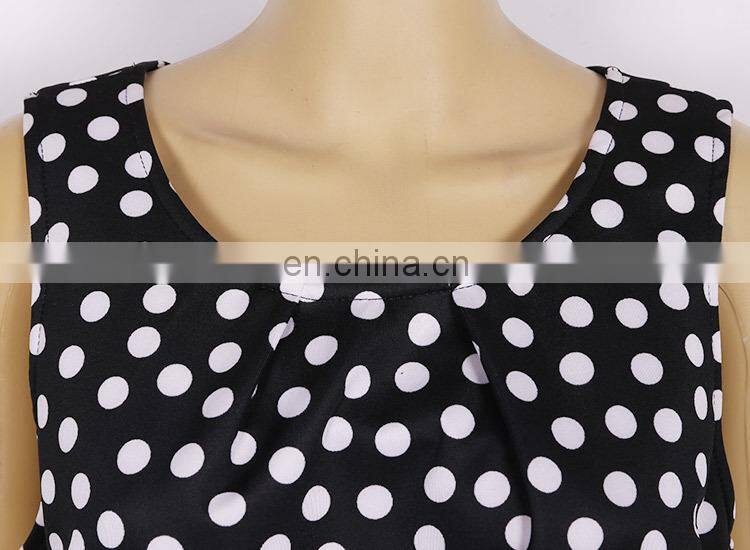 Wholesale Factory direct sale free patten white spot summer dress
