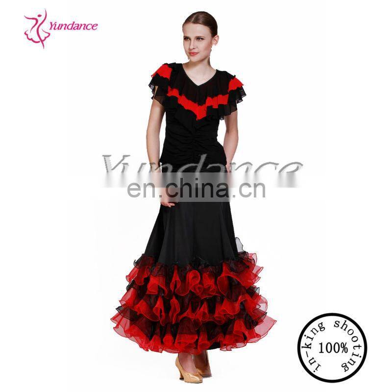 AB033 Black and red Puffy Show Dance Wear, Modern Dance Wear