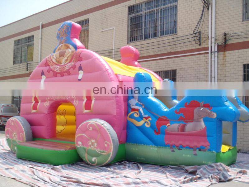 lovely inflatable carriage bouncers combo play station games for kids