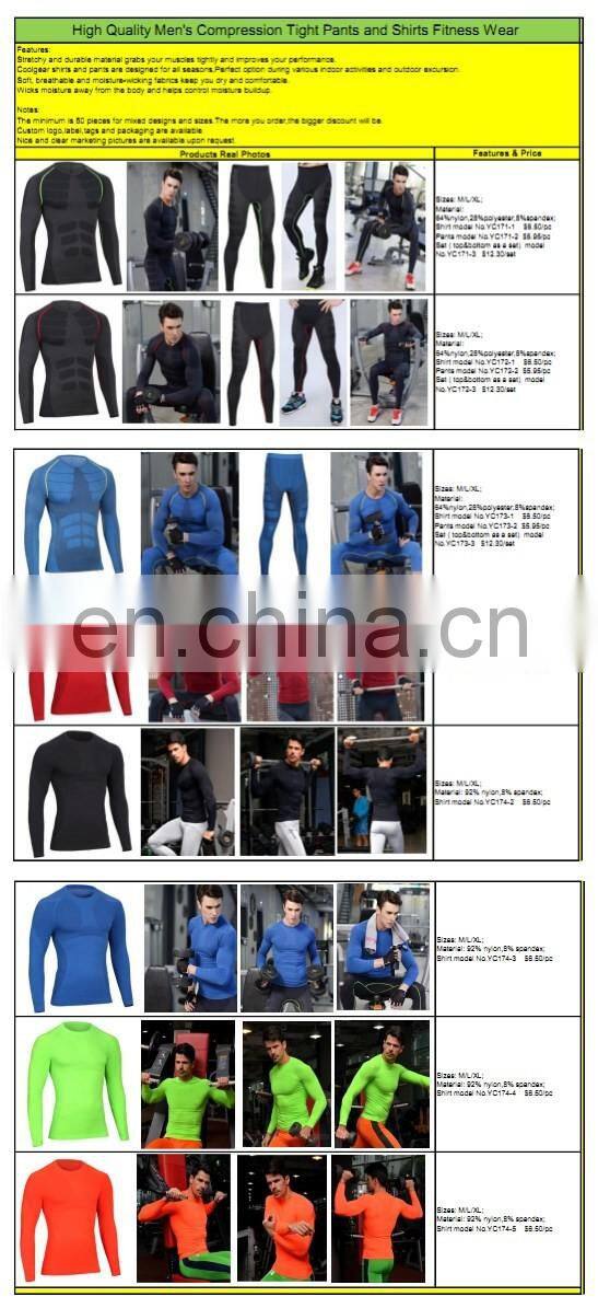 Wholesale Men's Long Sleeve T-Shirt Gym Fitness Wear Cool Dry Compression Top