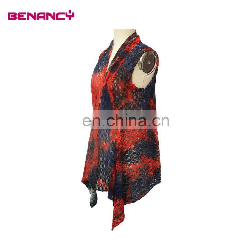 2017 Multi-color Mesh Print No-close Cardigan for Women