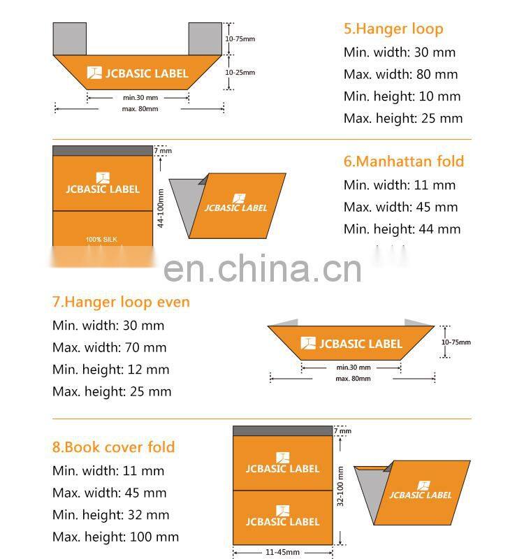 Customized logo Polo shirts washable woven label sew on back main label/neck label