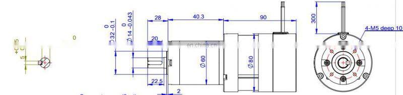 80mm high torque brushless dc gear motor rated 30Nm with 24 volt controller integrated