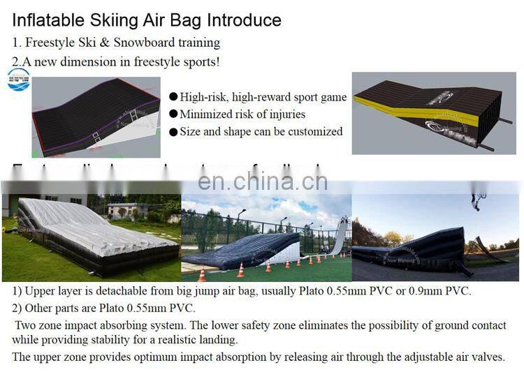 Extreme sports 17x6x4m customized inflatable BMX/FMX landing airbag