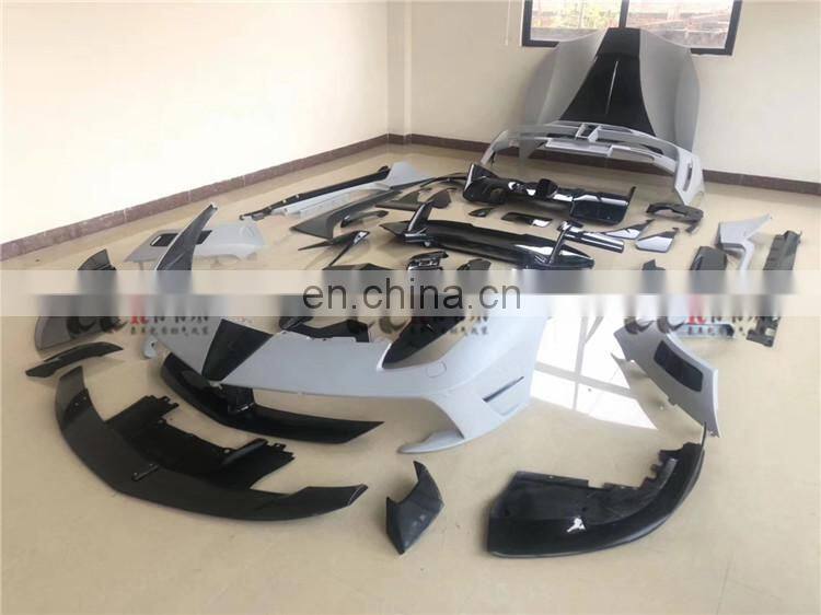 Body kit for Ferrari 488 in ms style front bumper rear bumper hood carbon fiber front lip rear lip side skirts fenders canard