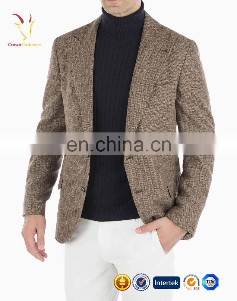 Men Black Turtleneck Rib Stitch Cashmere Sweater