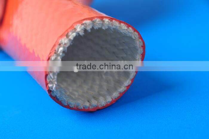 Fire resistant heavy wall fiberglass coated with silicone rubber tubing