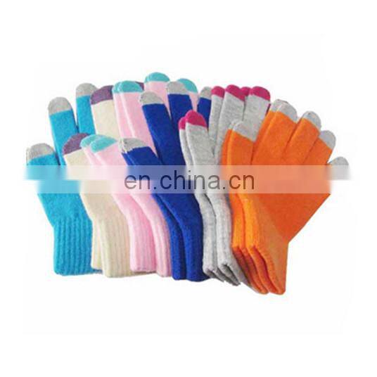 HY Solid Colors Wholesale Winter Warm Classical Knitted Cycling Screen Touch Gloves