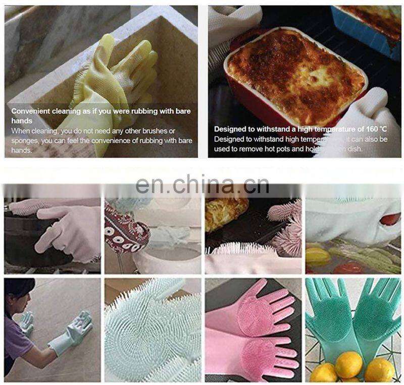 Thick Heat-Resistent Wholesale Reusable Magic Oven Mitts Silicone Dish Wash Glove