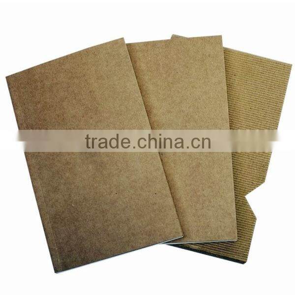 Wholesale kraft paper hardcover notebook with corrugated paper cover notebook set brochure
