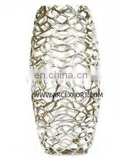 gold plated flower vase