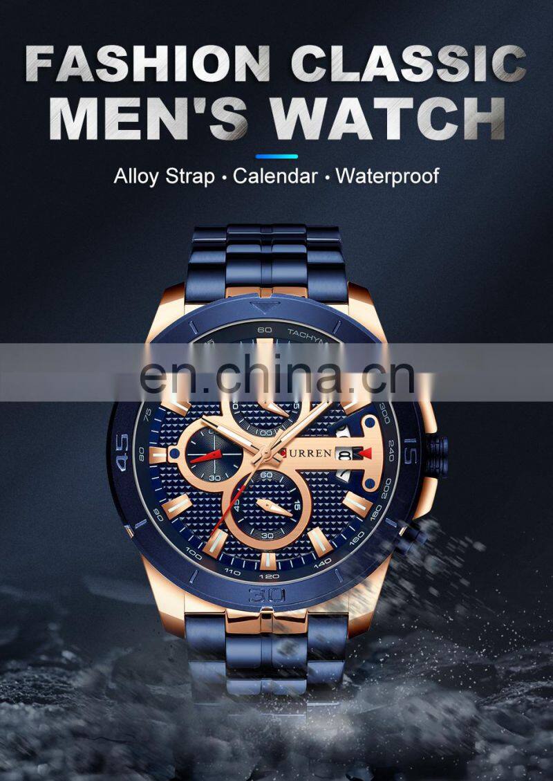 CURREN 8337 Men Luxury Business Japan Quartz Watches Stainless Steel Casual Auto Date Calendar Wristwatch