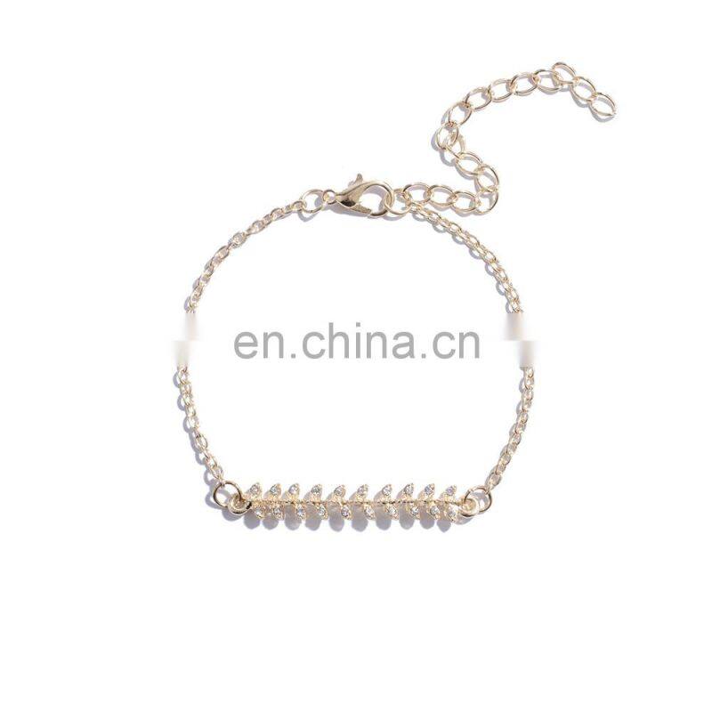 5Pcs/set Bohemian Gold color Moon Leaf Crystal Bracelet Set for Women Punk Boho Beach Bangle Jewelry Gift