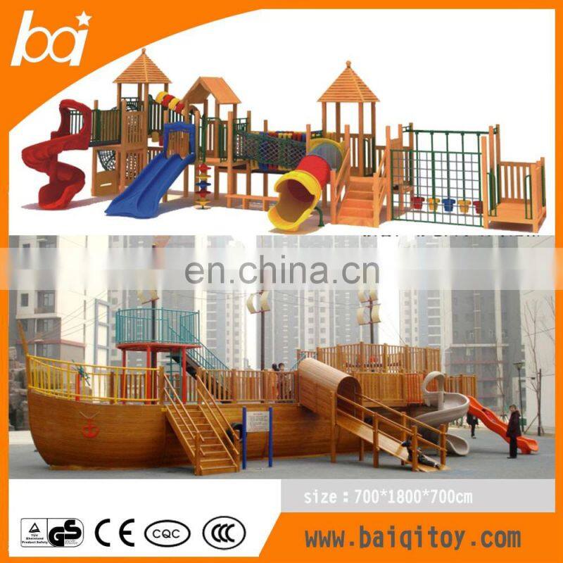 Approved school newest kids outdoor playground Pirate ship wooden playsets