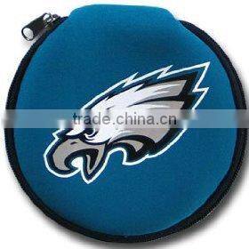 soft neoprene CD bag with lanyard