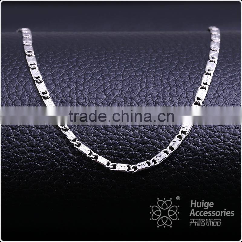 2015 wholesale fashion jewelry rhodium plated cheap short chain necklace