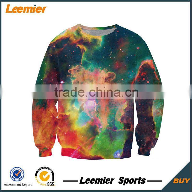 OEM service all over digital printing custom design sublimation crew neck sweatshirt
