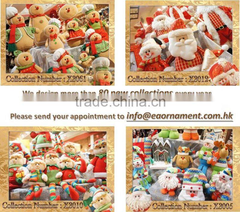 Traditional red and green felt christmas candy bag