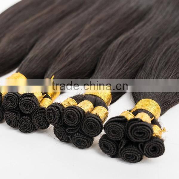 double drawn virgin Russian remy hair hand tied hair weft