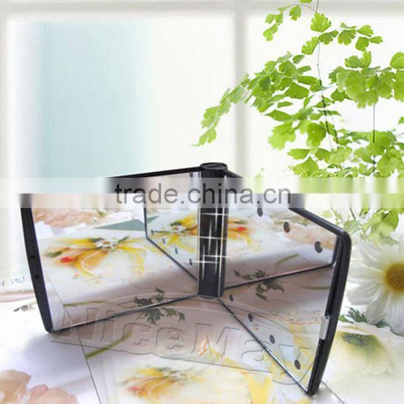 New Square Portable Magnifying Compact Makeup Mirror With 8 LED Lights